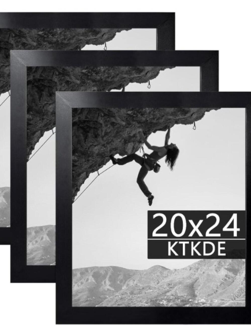 *3 PACK 20X24 WOOD WALL FRAMES-BLACK